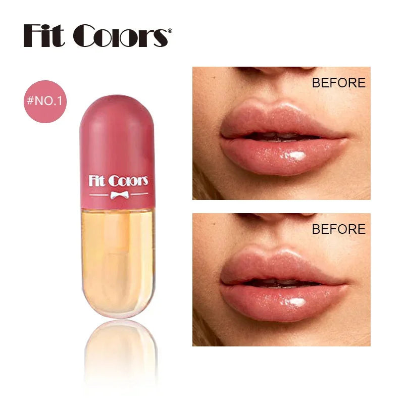Mini Capsule Lip Oil – Color-Changing Plumping Gloss
