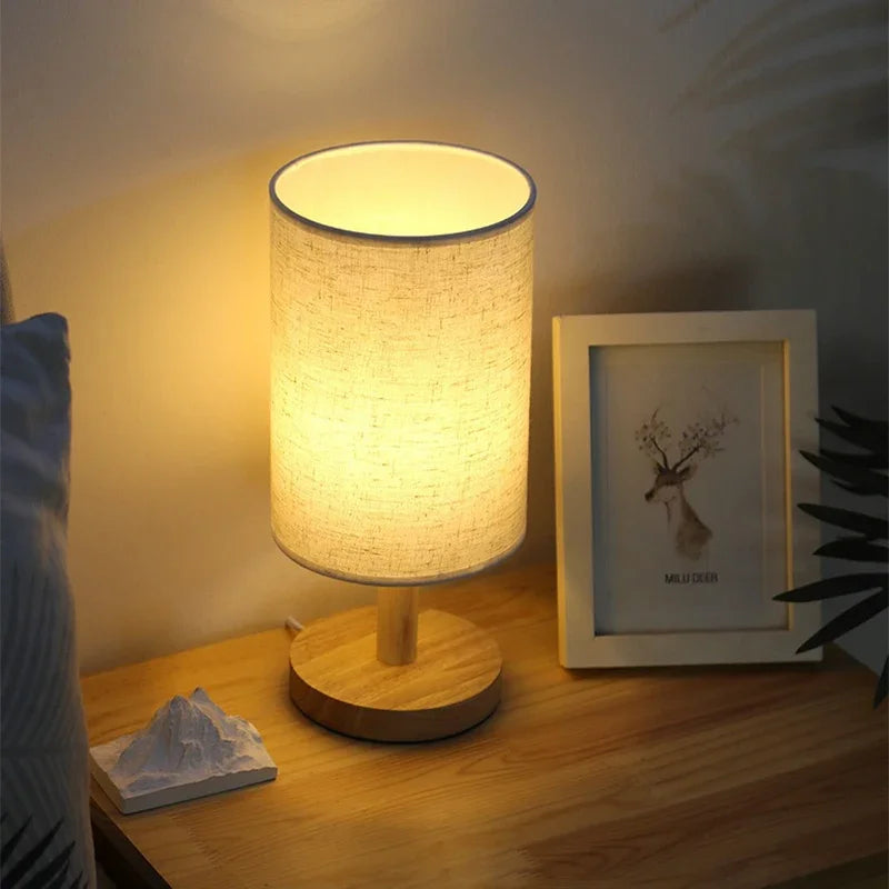 Dimmable LED Table Lamp – Fabric Shade Bedside Light