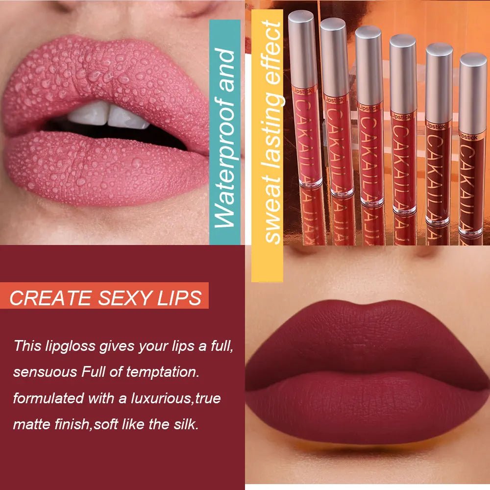 Velvet Matte Lip Gloss Set – 6 Long-Lasting Shades - Astrashop
