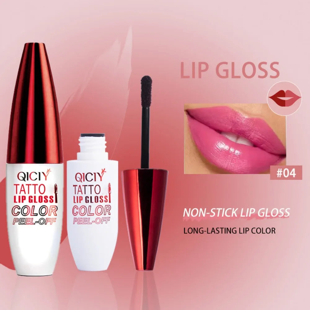 Peel-Off Matte Lip Gloss Set – 4 Waterproof Shades