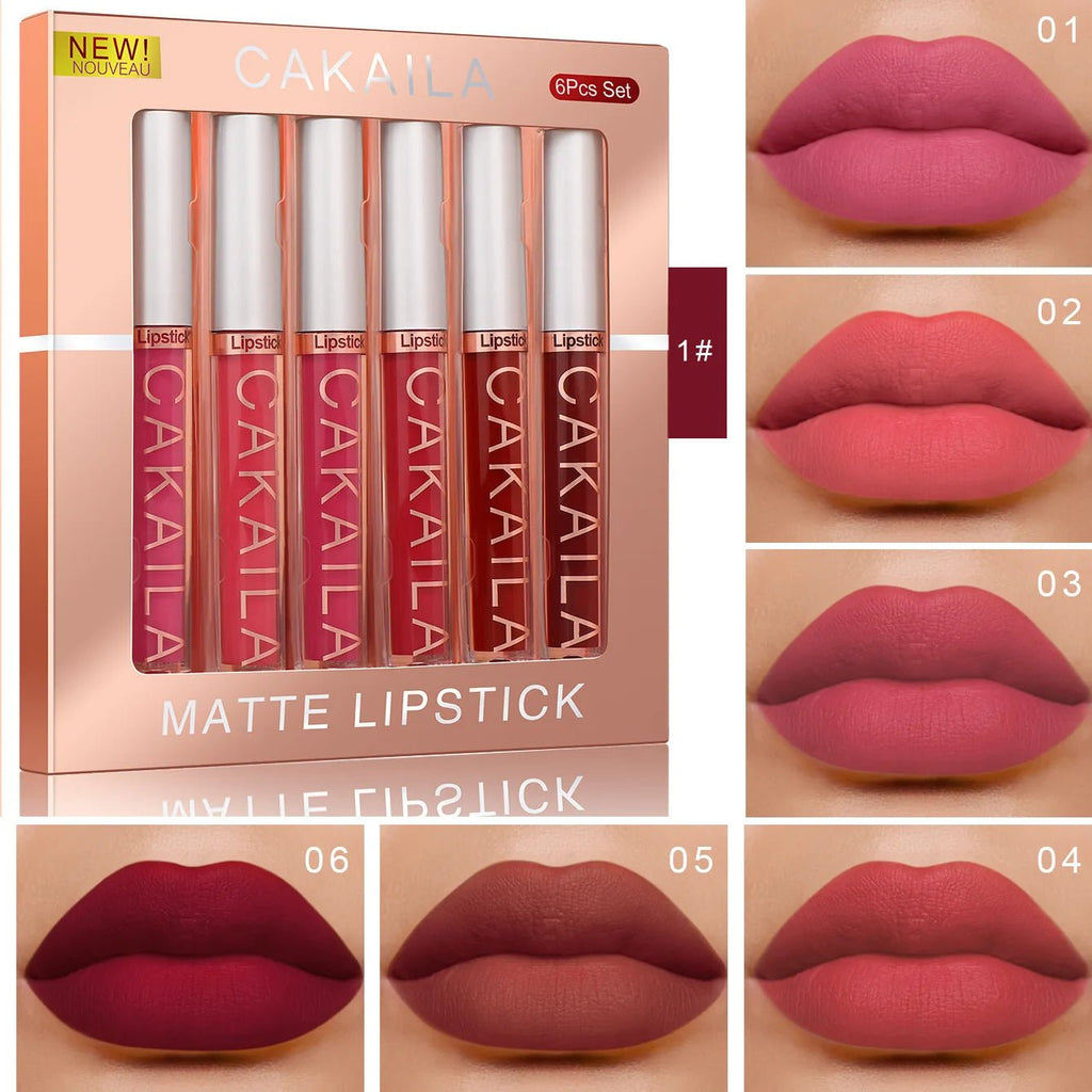 Velvet Matte Lip Gloss Set – 6 Long-Lasting Shades - Astrashop