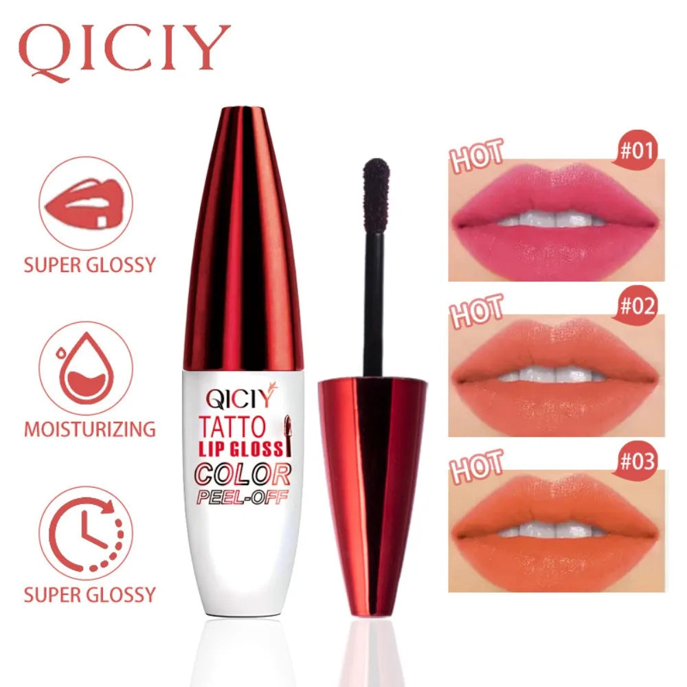 Peel-Off Matte Lip Gloss Set – 4 Waterproof Shades