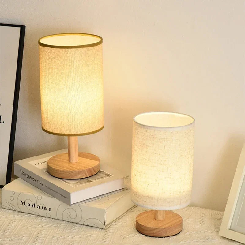 Dimmable LED Table Lamp – Fabric Shade Bedside Light