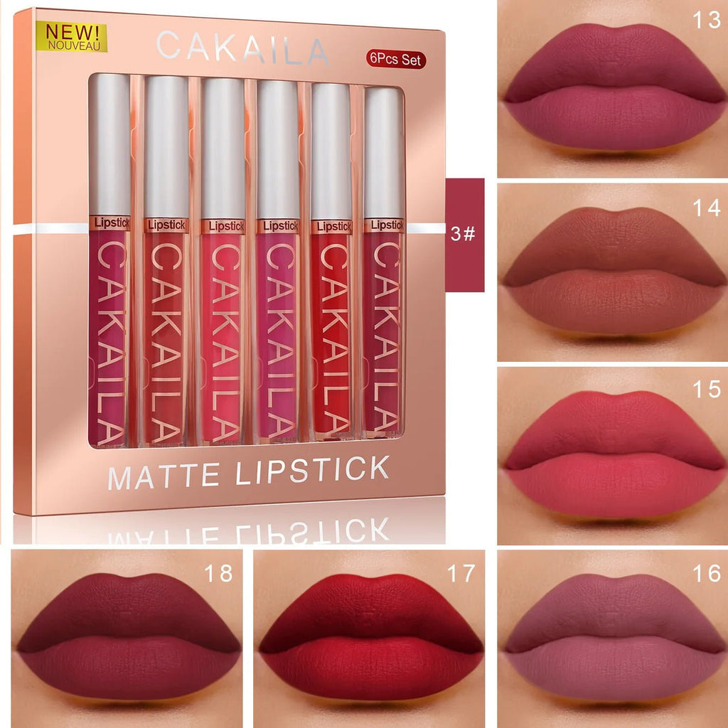 Velvet Matte Lip Gloss Set – 6 Long-Lasting Shades - Astrashop