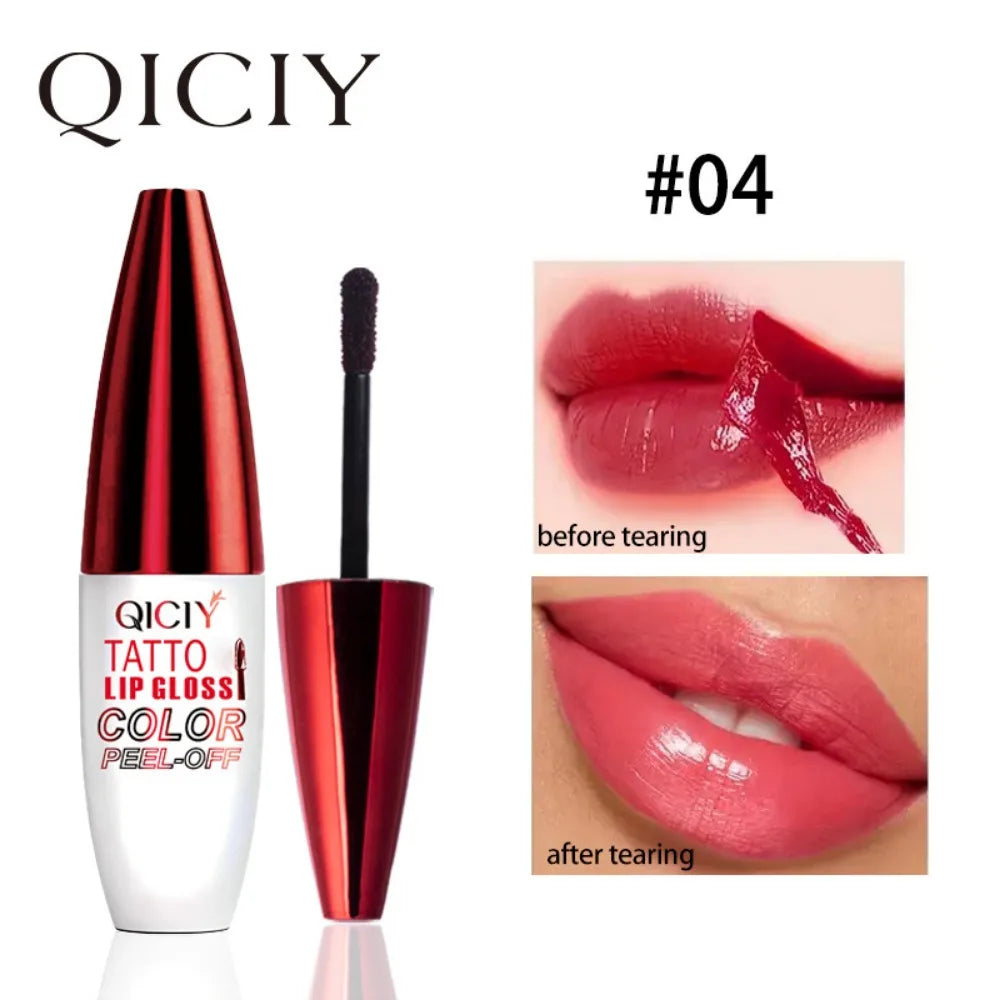 Peel-Off Matte Lip Gloss Set – 4 Waterproof Shades