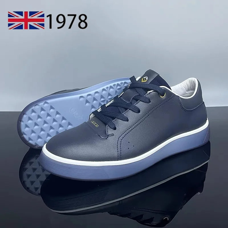 Men's Genuine Leather Training Sneakers – Breathable & Anti-Slip