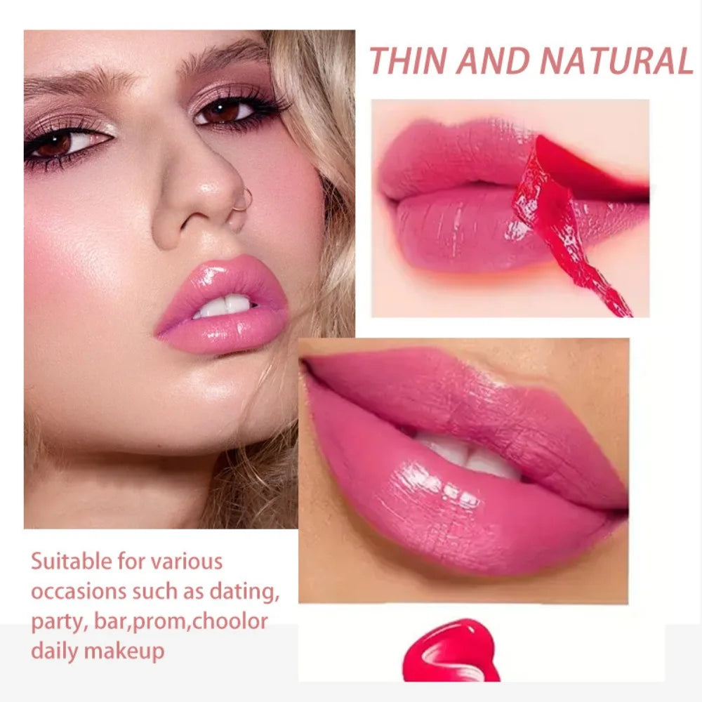 Peel-Off Matte Lip Gloss Set – 4 Waterproof Shades