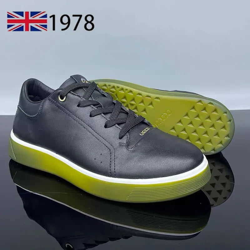Men's Premium Leather Sneakers – Comfort Outdoor Walking Shoes