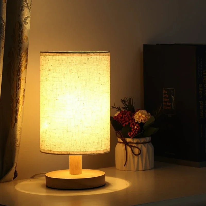 Dimmable LED Table Lamp – Fabric Shade Bedside Light