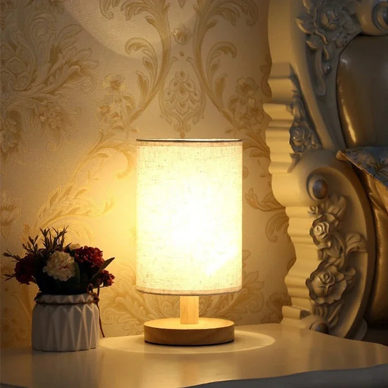 Dimmable LED Table Lamp – Fabric Shade Bedside Light