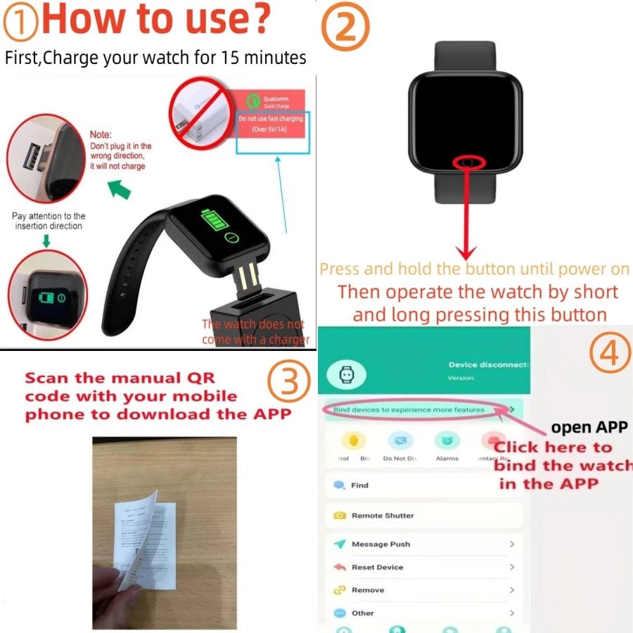 Smart Fitness Watch – Heart Rate & Message Alerts - Astrashop