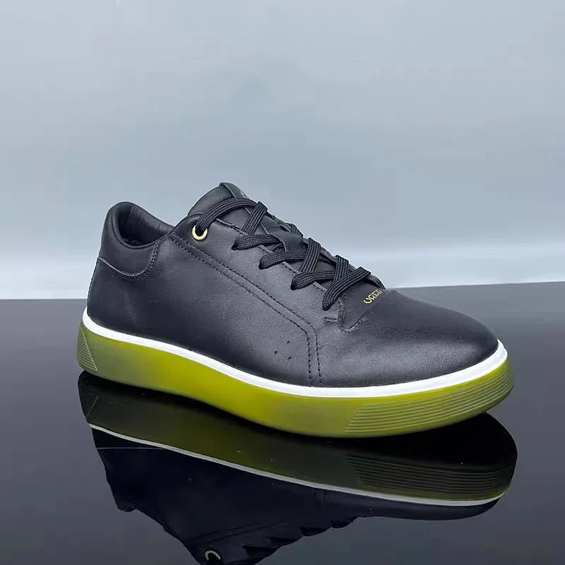 Men's Genuine Leather Training Sneakers – Breathable & Anti-Slip