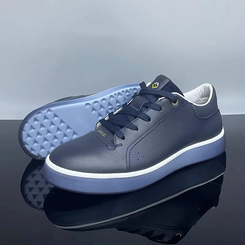 Men's Classic Leather Sneakers – Breathable Casual Walking Shoes