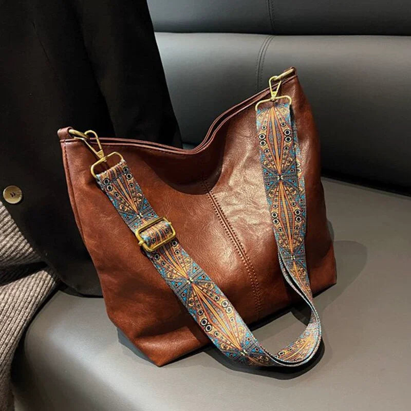 Women's Vintage PU Leather Shoulder Bag – Large Capacity Hobo Tote
