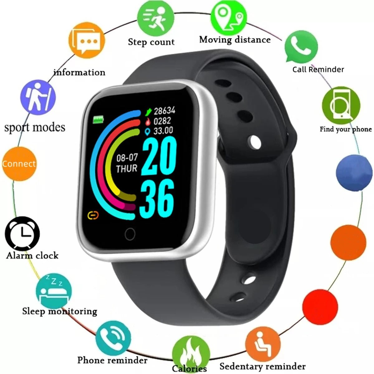 Smart Fitness Watch – Heart Rate & Message Alerts - Astrashop